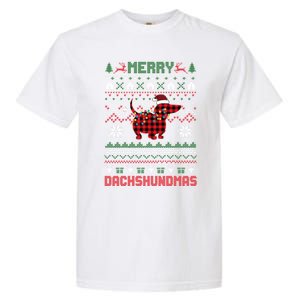 Funny Merry Dachshundmas Ugly Christmas Dachshund Garment-Dyed Heavyweight T-Shirt