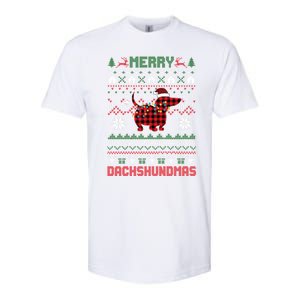 Funny Merry Dachshundmas Ugly Christmas Dachshund Softstyle CVC T-Shirt