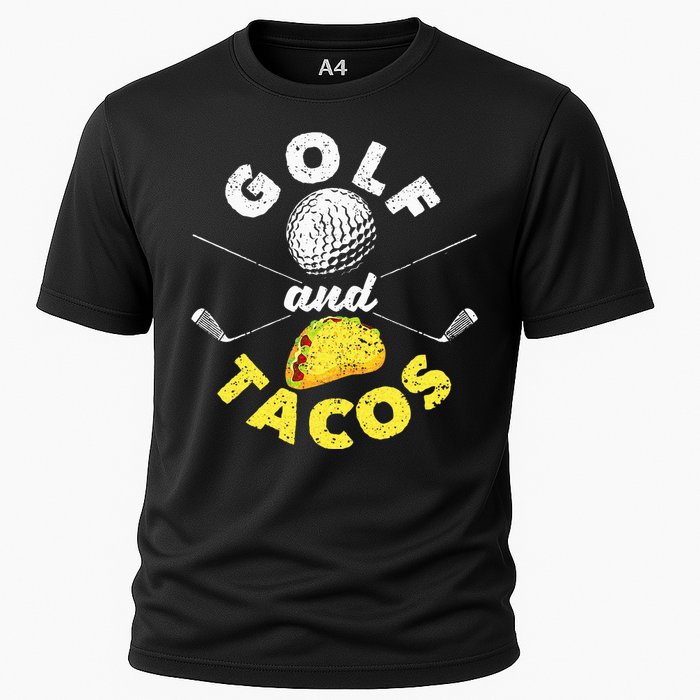 Funny Mexican Dish Favorite Sport Golfer Golf And Tacos Cooling Performance Crew T-Shirt