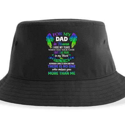 For My Dad In Heaven Touching Tribute For Passed Away Father Gift Sustainable Bucket Hat