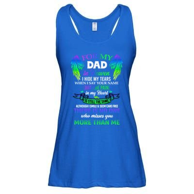 For My Dad In Heaven Touching Tribute For Passed Away Father Gift Ladies Essential Flowy Tank