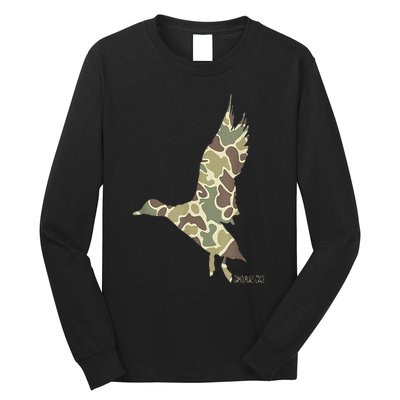 Flying Mallard Duck Camouflage Camo Duck Hunting Camo Hunter Long Sleeve Shirt