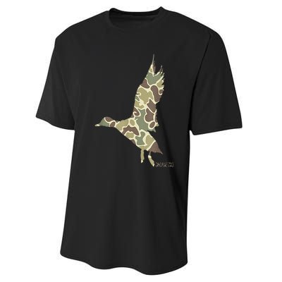 Flying Mallard Duck Camouflage Camo Duck Hunting Camo Hunter Performance Sprint T-Shirt