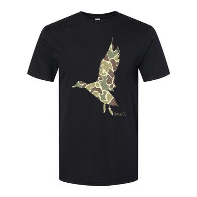 Flying Mallard Duck Camouflage Camo Duck Hunting Camo Hunter Softstyle CVC T-Shirt