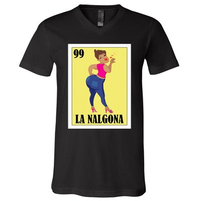 Funny Mexican Design For Hispanas La Chingona V-Neck T-Shirt