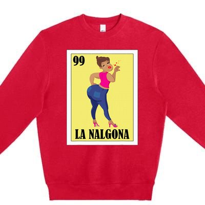 Funny Mexican Design For Hispanas La Chingona Premium Crewneck Sweatshirt