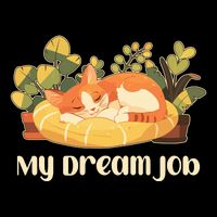 Funny My Dream Job Sleeping Cat Drawstring Bag