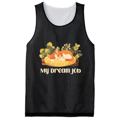Funny My Dream Job Sleeping Cat Mesh Reversible Basketball Jersey Tank