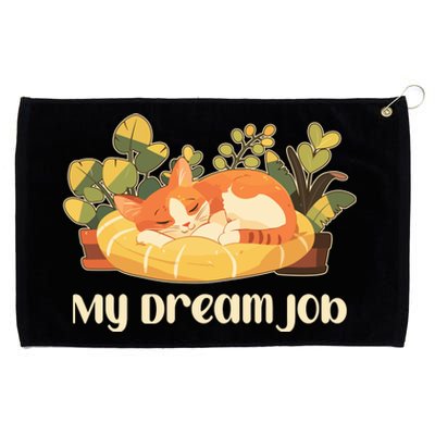 Funny My Dream Job Sleeping Cat Grommeted Golf Towel