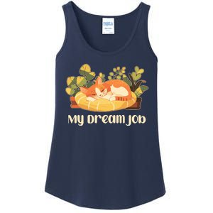 Funny My Dream Job Sleeping Cat Ladies Essential Tank