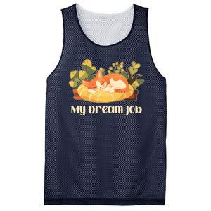 Funny My Dream Job Sleeping Cat Mesh Reversible Basketball Jersey Tank