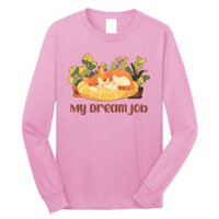 Funny My Dream Job Sleeping Cat Long Sleeve Shirt