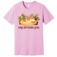 Funny My Dream Job Sleeping Cat Premium T-Shirt