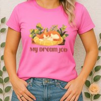 Funny My Dream Job Sleeping Cat Womens T-Shirt