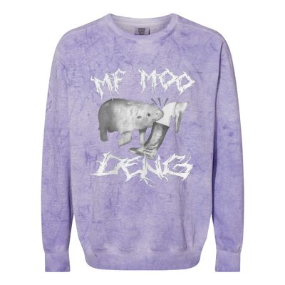 Funny Moo Deng (Metal) Colorblast Crewneck Sweatshirt