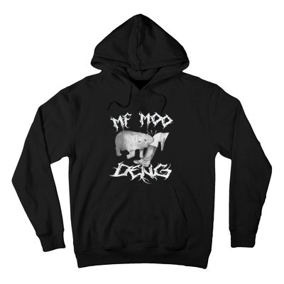 Funny Moo Deng (Metal) Hoodie