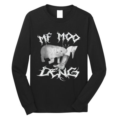 Funny Moo Deng (Metal) Long Sleeve Shirt