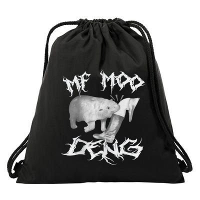 Funny Moo Deng (Metal) Drawstring Bag