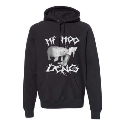 Funny Moo Deng (Metal) Premium Hoodie