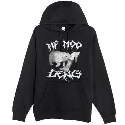 Funny Moo Deng (Metal) Premium Pullover Hoodie