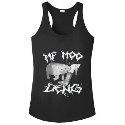Funny Moo Deng (Metal) Ladies PosiCharge Competitor Racerback Tank