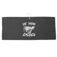 Funny Moo Deng (Metal) Large Microfiber Waffle Golf Towel