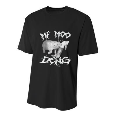 Funny Moo Deng (Metal) Youth Performance Sprint T-Shirt