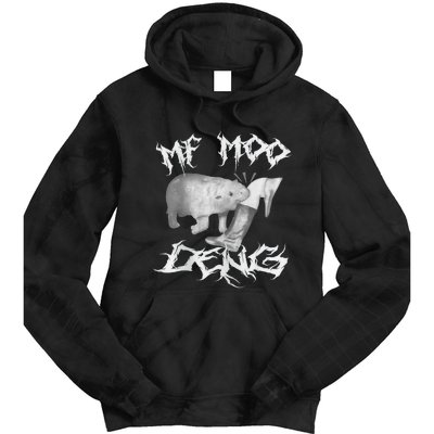 Funny Moo Deng (Metal) Tie Dye Hoodie