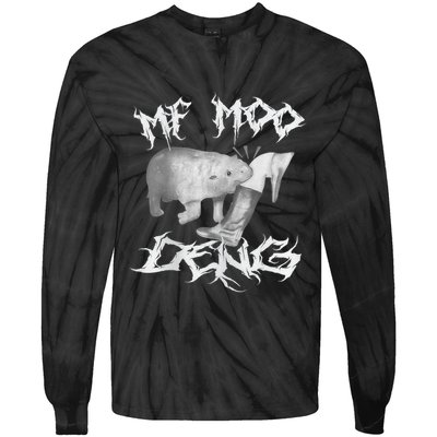 Funny Moo Deng (Metal) Tie-Dye Long Sleeve Shirt