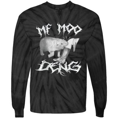 Funny Moo Deng (Metal) Tie-Dye Long Sleeve Shirt