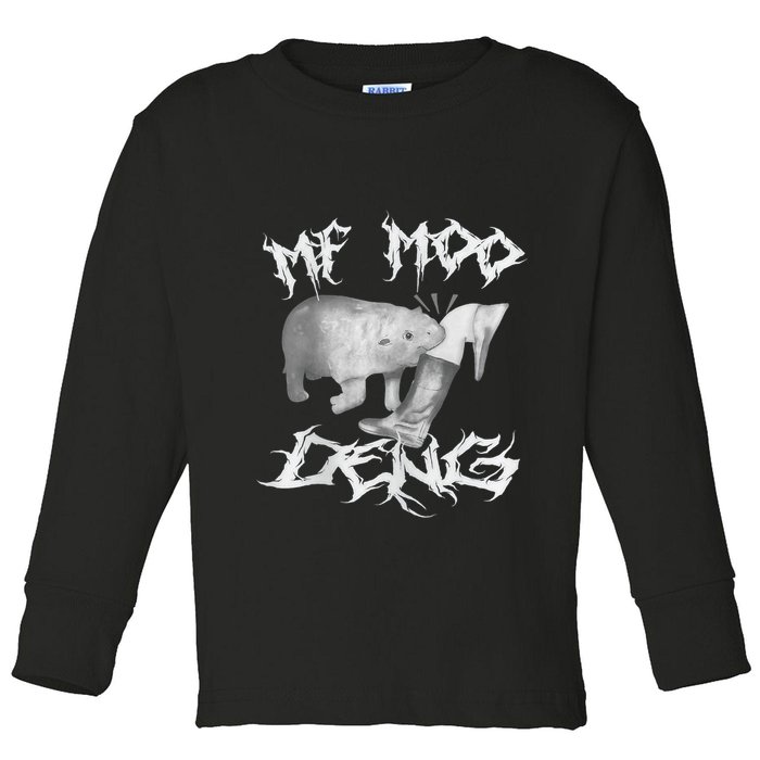 Funny Moo Deng (Metal) Toddler Long Sleeve Shirt