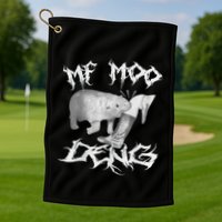 Funny Moo Deng (Metal) Golf Towel