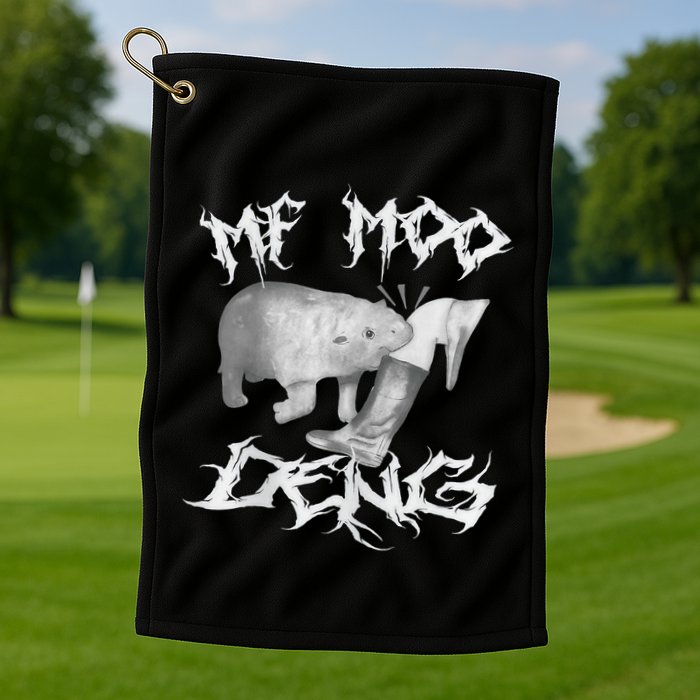 Funny Moo Deng (Metal) Golf Towel
