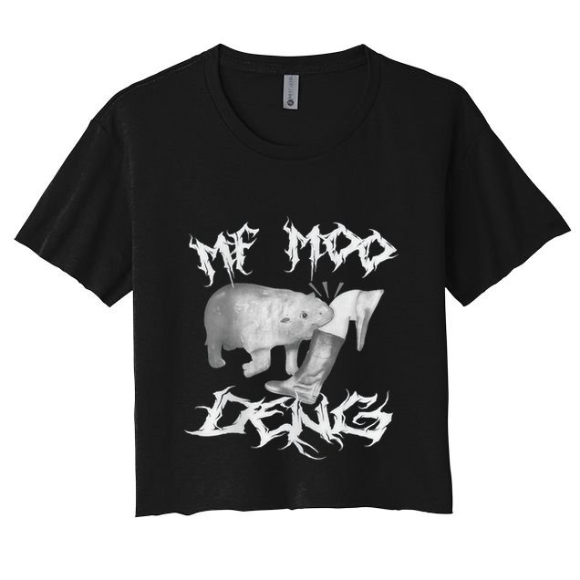 Funny Moo Deng (Metal) Crop Top