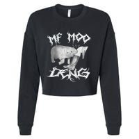 Funny Moo Deng (Metal) Cropped Pullover Crew