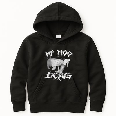 Funny Moo Deng (Metal) Kids Hoodie