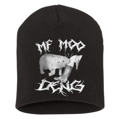 Funny Moo Deng (Metal) Short Acrylic Beanie