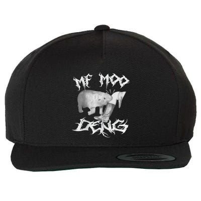 Funny Moo Deng (Metal) Wool Snapback Cap