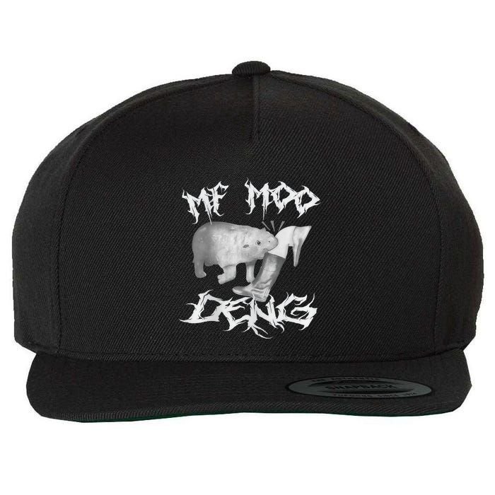 Funny Moo Deng (Metal) Wool Snapback Cap