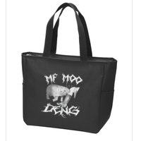 Funny Moo Deng (Metal) Zip Tote Bag