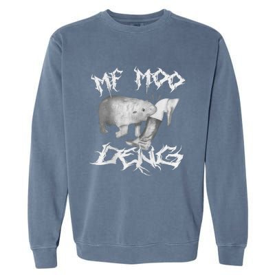 Funny Moo Deng (Metal) Garment-Dyed Sweatshirt