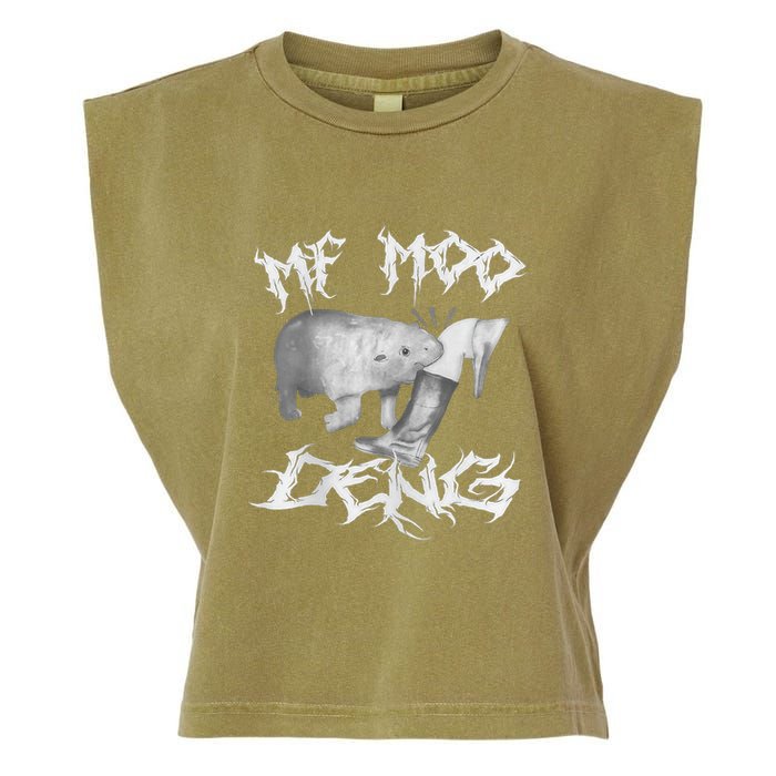 Funny Moo Deng (Metal) Garment-Dyed Women's Muscle Tee