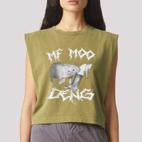Funny Moo Deng (Metal) Garment-Dyed Women's Muscle Tee