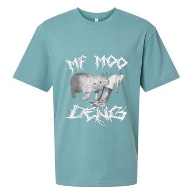 Funny Moo Deng (Metal) Sueded Cloud Jersey T-Shirt