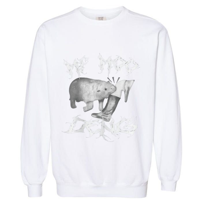 Funny Moo Deng (Metal) Garment-Dyed Sweatshirt