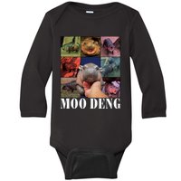 Funny Moo Deng Baby Pygmy Hippo Cute Zoo For Family Baby Long Sleeve Bodysuit