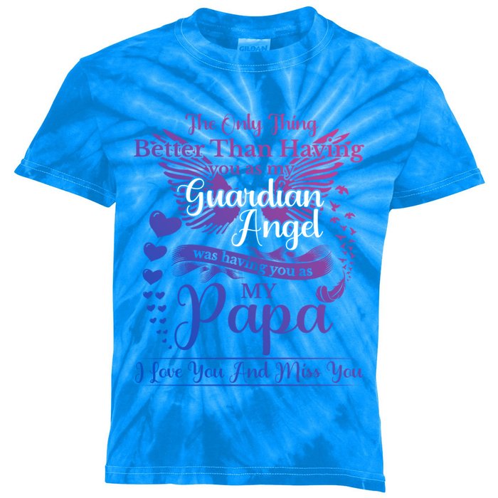 For My Dad In Heaven I Love You Miss You Memorial Day Gift Kids Tie-Dye T-Shirt