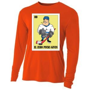 Funny Mexican Design For Hockey El Zero Pucks Given Gift Cooling Performance Long Sleeve Crew