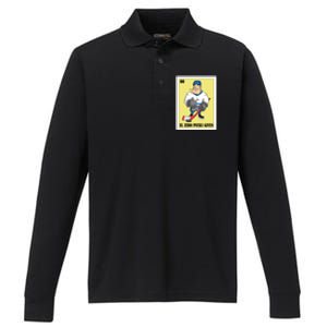 Funny Mexican Design For Hockey El Zero Pucks Given Gift Performance Long Sleeve Polo