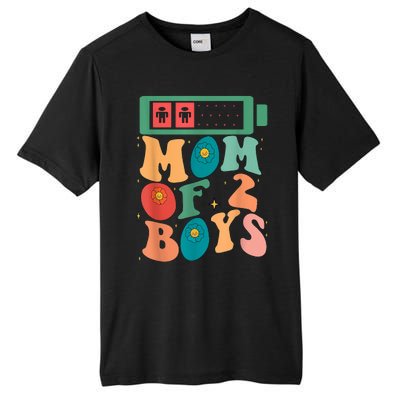 Funny Mothers Day Mom Of 2 Outfit From Son Groovy Women Tall Fusion ChromaSoft Performance T-Shirt